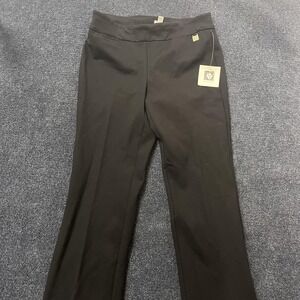 Anne Klein Pants Womens 4 Black Straight Leg Pull On Dress Work Career Office